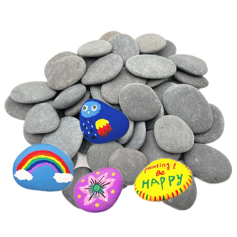lifetop 50PCS Painting Rocks, Natural DIY Rocks Flat & Smooth Kindness Rocks for Arts, Crafts, Decoration, Medium & Small Rocks for Painting ,1.5""-3""Hand Picked for Painting Rocks - Image 1